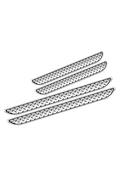 Avex Set of 4 universal door sill protectors, chrome and diamond black