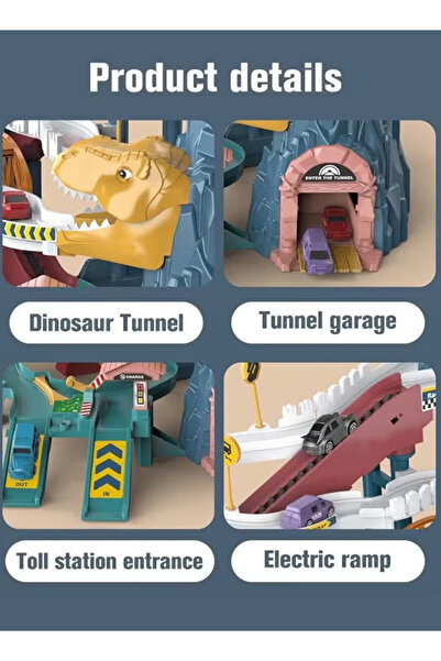 Generic Toy Car Ramp Track Dinosaur Climbing Hills Railcar Vehicles Construction Play SetSliding Car Toy