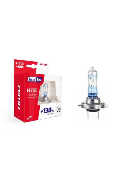 AMIO Set becuri cu halogen H7 12V 55W LumiTec LIMITED + 130% DUO BOX