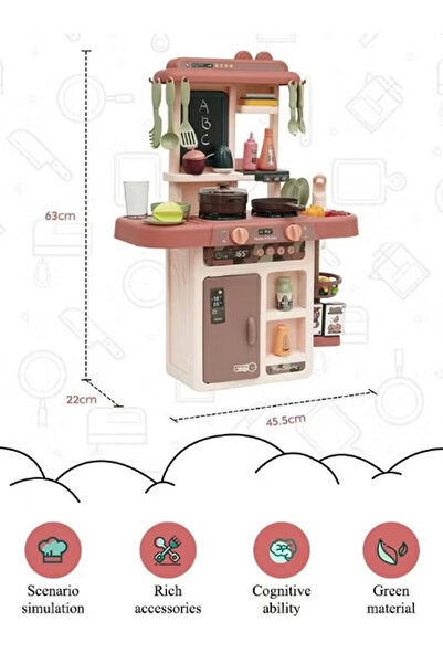 Generic 42-piece kitchen toy set, simulated kitchen, with faucet, lights, spray, and sounds