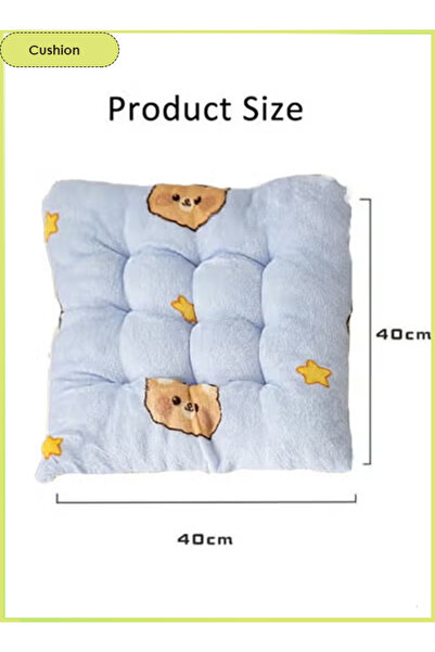 Generic 2pc Chair Cushion Thickened Square Soft Fluffy Backrest Pillow Washable Seat Cushion with Ties Seat