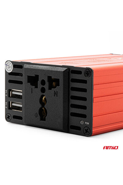 AMIO Voltage converter 12V -> 220V, 300W/600W, 2 x USB 5V