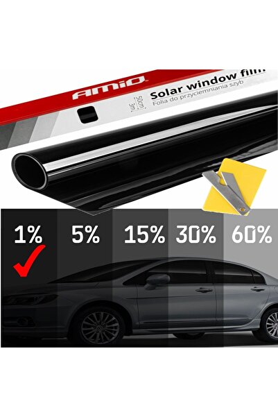 AMIO Folie auto Mega Dark Black pentru geamuri 0,5 x 3m (1%)