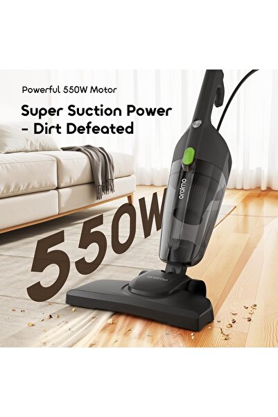 oraimo 16000Pa 3-in-1 Stick Vacuum Cleaner, 600W, 500ml Dust Cup, 2 HEPA Filters, 5m Cord (Grey)