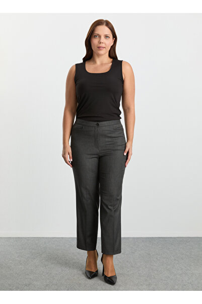 Selen Normal Bel Normal Antrasit Kadın Pantolon 25KSL5508