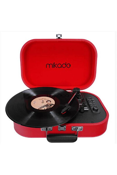 Mikado Nostalgia Mn-101 Turntable Red Usb+Rca+Bluetooth Supported Music Box