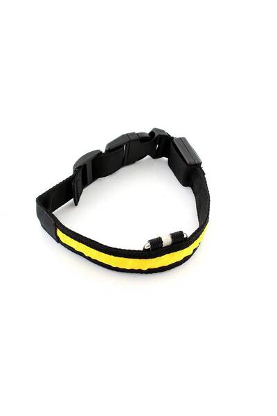 Avex Zgarda iluminata cu LED pentru caine sau pisica, culoare Galben, AVX-AG232B