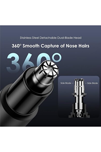 oraimo Nose Hair Trimmer for Men & Women — 10,000 RPM, Stainless Steel Dual-Blade, 360° Trimming