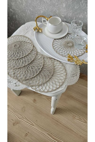 Generic Brand Set of 6 Stylish Coffee Table Doilies Tulle Lace Tissues