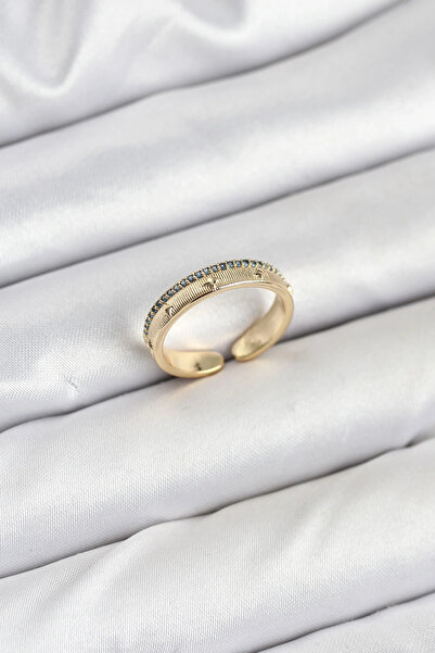 shopwave خاتم نسائي من النحاس بلون ذهبي مرصع بأحجار الزركون على شكل نجمة القطب