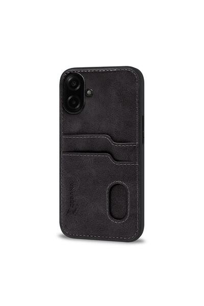 Zebana Samsung Galaxy A07 Compatible Case Luxury Leather Case with Card Holder Black