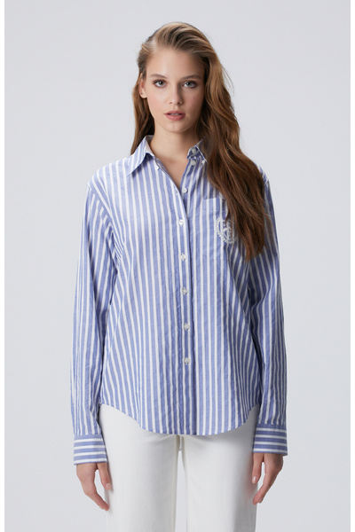 Network Mavi Beyaz Oxford Gömlek