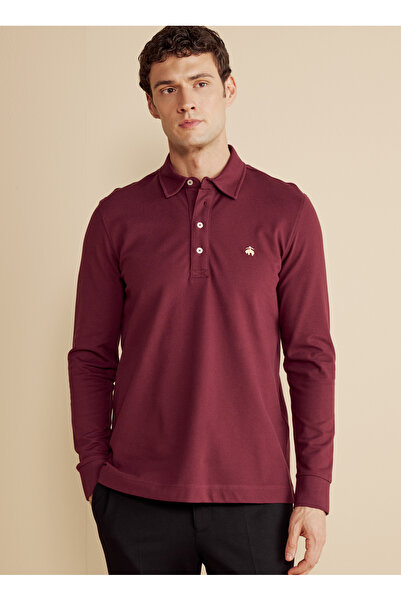BROOKS BROTHERS Polo Yaka Bordo Erkek T-Shirt BBFW25MTS006