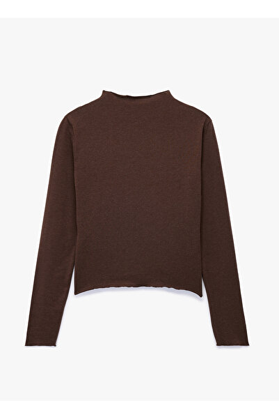 Koton guler ridicat Bluză maro pentru femei 6WAK80247EK
