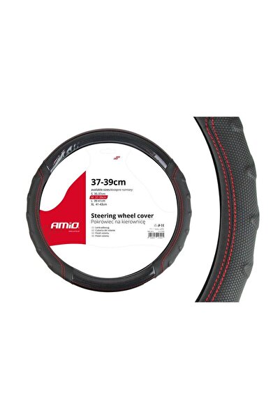 AMIO Husa volan Waves + cusatura rosie SWC-21-M (37-39cm)