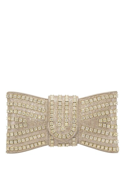 Guja 25Yg591 Women's Stone Evening Dress Bag Gold