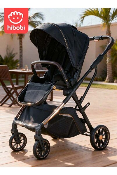 hibobi Luxury High Landscape Reversible Baby Stroller, One-Click Fold