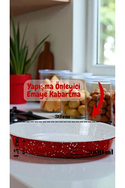 İnci Emaye 30-30-30 Non-Enamel Baking Tray Round Tray ~30 Cm~30 Cm~30 cm