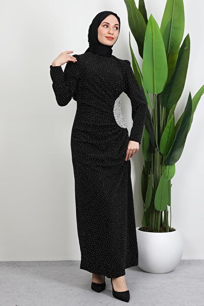 GİYZAMİLA Dilin Parıltı Abiye Siyah