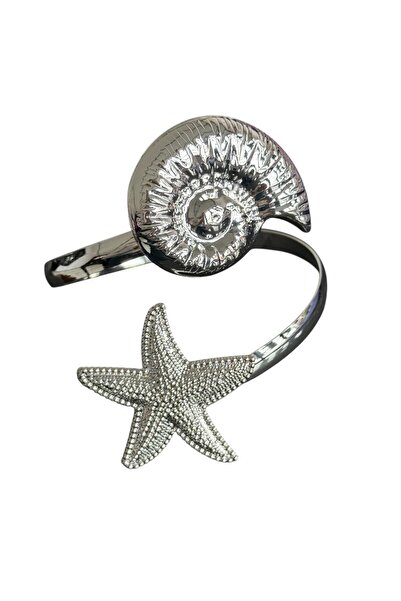 TAKIŞTIR Silver Color Star and Seashell Figured Arm Accessory