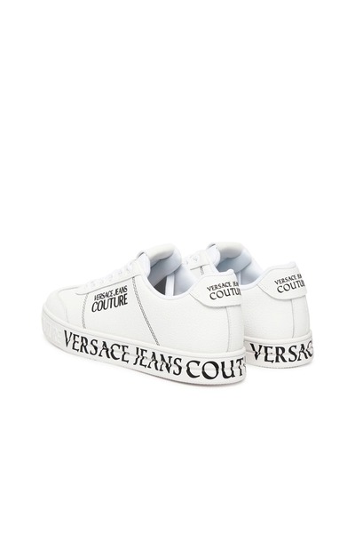 Versace Men's Fondo Court 88 Dis. Sk6 Sneaker with Base Text Logo - White