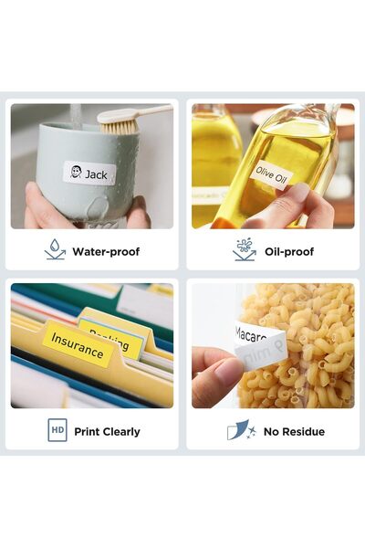 SUPVAN E10/E16 Label Tape - Thermal Multi-Purpose Labels, 0.47 in x 1.57 in, 170 Labels/Roll (Green)