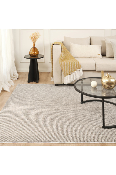 Kaşmir Halı 7/24 İskandinav Premium Lina Gri Salon Mutfak Halısı Yolluk