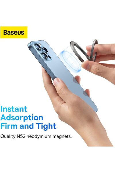 Baseus Halo Series Cell Ring Holder Stand, 360° Rotation Magnetic Ring Stand – Grey