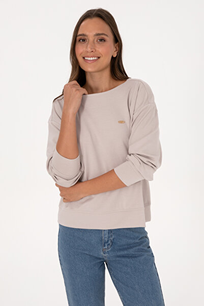 U.S. Polo Assn. Kadın Taş Bisiklet Yaka Sweatshirt 50314210-VR049