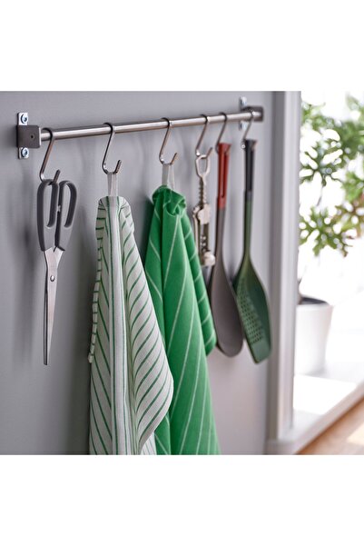 IKEA RINNIG Table napkin, green/blue striped, 45 x 60 cm