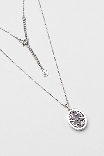 So CHIC... Ay Işığı 18 Ayar Beyaz Altın Kaplama 45 Cm Gümüş Kolye