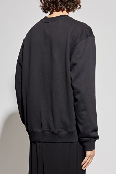 Versace Men's Regular Fit Baroque Patterned Crew Neck Sweatshirt - Black