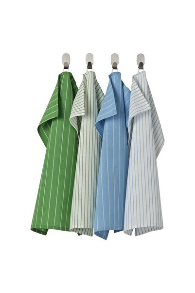 IKEA RINNIG Table napkin, green/blue striped, 45 x 60 cm
