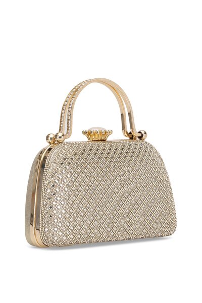 Guja 25Kc1289 Women's Stone Box Evening Dress Bag Gold
