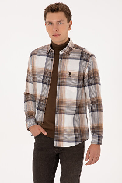 U.S. Polo Assn. Men's Camel Long Sleeve Shirt 50308217-Vr233