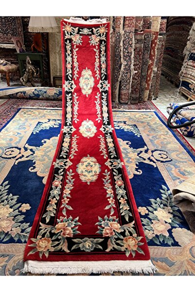 RD RAMAZAN DAĞ EL HALI SANATI El Dokuma Kabartmalı Çin Halısı Ebat 360x75