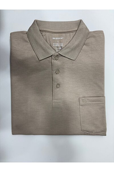 Sadık Collection Men's Large Size Polo Collar Combed Cotton Long Sleeve Pocket Sweater 1104