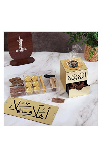 Story of candle Hikaya Incense Burner with Storage Box 'Ahlan Wa Sahlan' - includes Moroccan oud, Vietnamese oud chi