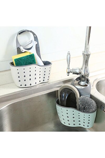 MaffStuff Pale Green Sink Sponge Holder 13x4x22 cm – Efficient Drainage and Hygienic Design