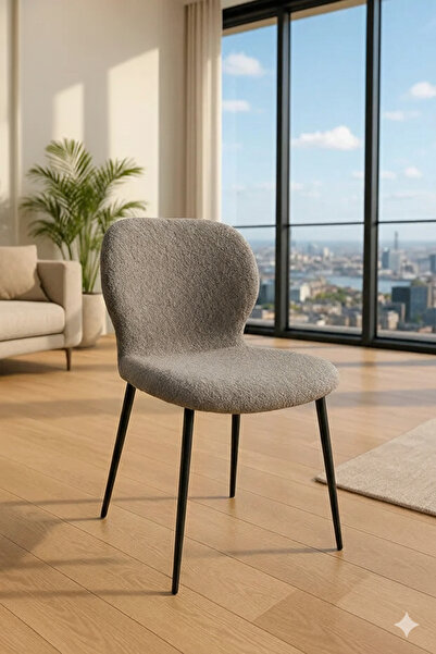 NZONE STORE مقعد منحني مريح بأرجل معدنية سوداء للمنزل أو المكتب العصري