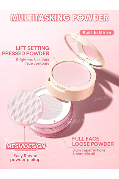 SHEGLAM Insta-Ready Çift Etkili Sabitleyici Pudra – Bubblegum (Açık Pembe Tonu)