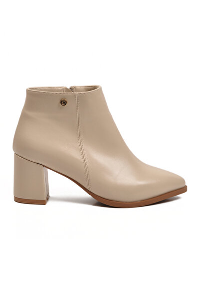 Pierre Cardin Cream Fur Inside Cold Resistant Heeled Women's Boots Pc-54984 Z