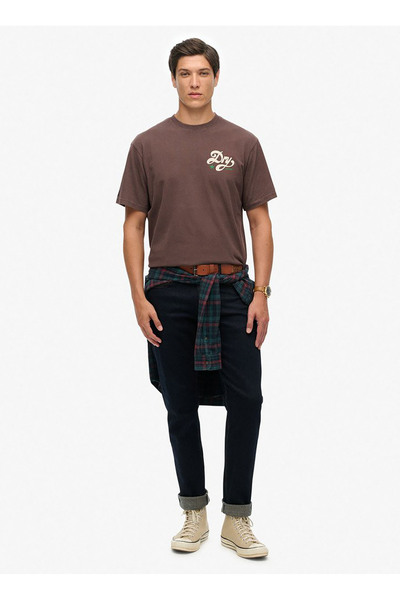 SUPERDRY Bisiklet Yaka Düz Kahve Erkek T-Shirt M1012261A-77K