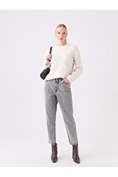 LC Waikiki Crew Neck Self Patterned Long Sleeve Women's Knitwear Sweater