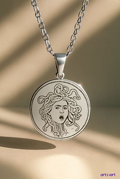 ArtinArt كارافاجيو ميدوسا – قلادة من الفولاذ المقاوم للصدأ 316L |   مجوهرات ل...