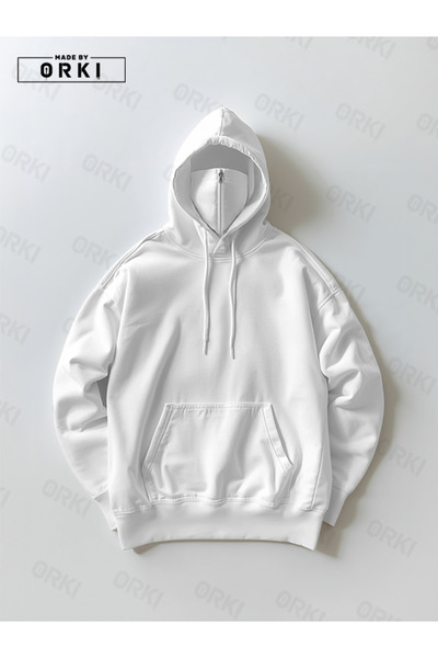 EFFRENATU Masked Ninja White Unisex Sweatshirt Hoodie 3 Thread Thick Pola