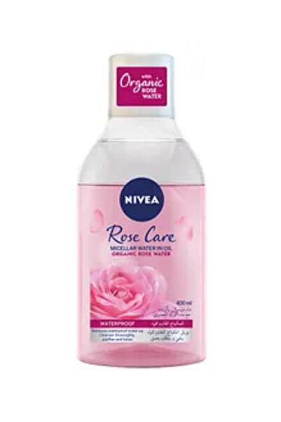 NIVEA ماء ميسيلار لإزالة مكياج الوجه من روز كير، برائحة الورد العضوي، لجميع أنواع البشرة - 400 مل