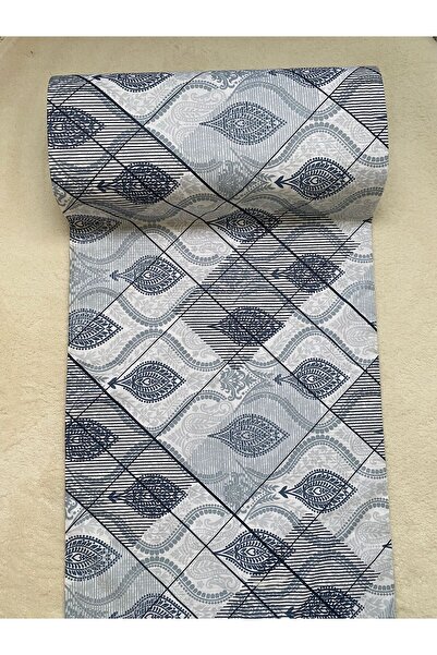 Bonny Home غطاء لحاف من القطن بنسبة 100% من لونترا، مزين بنقوش هندسية زرقاء، ...