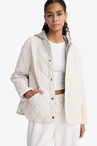 DeFacto Waterproof Double-Sided Ecru Women's Coat E8698Ax/Er128