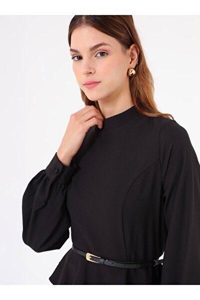 Refka Set cămașă și fustă cu detaliu curea - Negru -